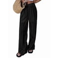 thumbnail image 2 of Women Wide Leg Trousers Embroidered Lace Eyelet Baggy Pants Dressy Trendy Beach Palazzo Pants, 2 of 9