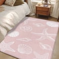 thumbnail image 4 of Marine Life Area Rugs 2.7'x5', Washable Small Throw Rugs for Kitchen Bedroom, Summer Ocean Starfish Conch Seashell Pink Indoor Outdoor Rug Non-Slip Low Pile Carpet Runner Reversible Floor Mats, 4 of 8