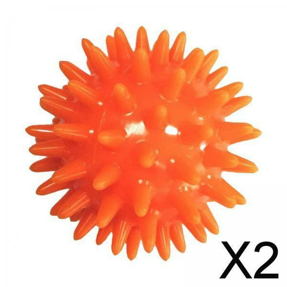 BELOVING 2xSpiky Massage Ball Exercise Ball Travel Easy to Carry 6cm Diameter Massage Roller Foot Massage Ball for Feet Soles Head Face Muscles , Orange, 2 2 Pcs