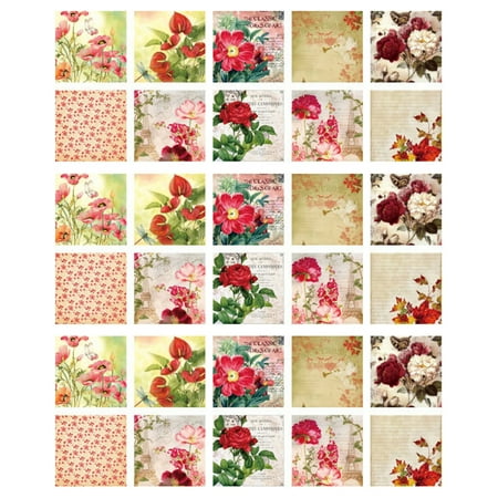 

Hadanceo Scrapbooking Paper Vintage Style Ornamental Pattern Letters Printing Artistic Notebook Natural Journaling Paper Stationery Supplies