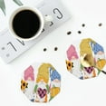 thumbnail image 5 of Disketp Fall Gnomes Funny Coasters,6 Pcs Leather Coasters With Holder, Perfect Housewarming Hostess Gifts,Protect Furniture From Water Marks Scratch And Damage, 5 of 9