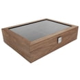 thumbnail image 2 of Caja de almacenamiento de gafas de 8 rejillas, vitrina de madera para gafas de sol, organizador de joyas de viaje, 2 of 14