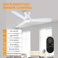 thumbnail image 5 of Parrot Uncle Ceiling Fans with Lights 52 Inch White Low Profile Ceiling Fan with Remote Control for Bedroom Flush Mounted, Dimmable LED Light, 5 of 9