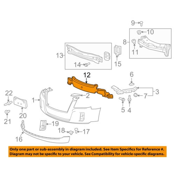 GMC GM OEM 10-16 Terrain FR Bumper Face-Impact Foam Energy Absorber Bar 22989642