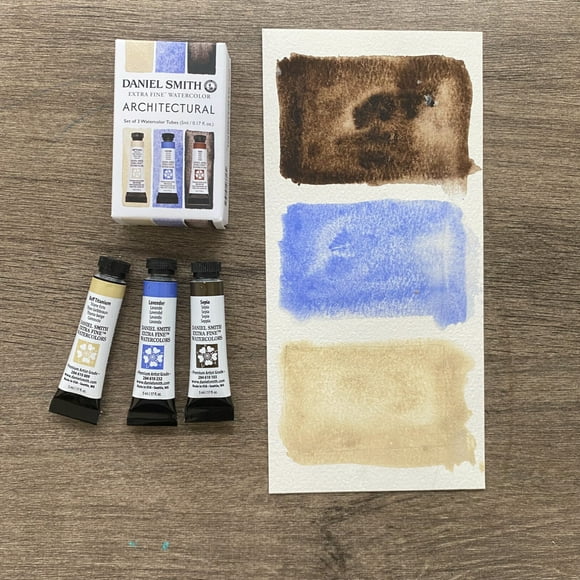 Daniel Smith Watercolor Paint Set Professional Artist Pigments 3-Color BuildingThemed Series 5ml Tube Vivid Blendable Hues for Fine Art, Illustrations, Crafting & Creative Painting Projects