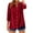Red, variant on Yghzkop Cotton Linen Shirt for Women V Neck Button Down Blouse 3/4 Length Sleeve Tops Solid Color Crinkle Textured Top Boho Chic Loose Fit Spring Summer Breathable Natural Style Tunic