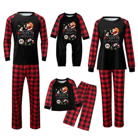 

Matching Family Christmas Pajamas Set Xmas Holiday PJs for Women/Men/Kids/Couples Letter Printed Loungewear Sleepwear