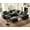 Black, variant on BEDEEP 133.9'' Power Recliner Sofa with Headrest Console, Moduar Cloud Sectional Chenille Reclining Couch with Storage Ottoman Chaise, Convertible 6-Seater Sofa Couch for Living Room RV, Green
