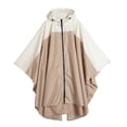 thumbnail image 2 of Chaqueta de poncho de lluvia unisex con capucha para adultos con bolsillos Suministro al aire libre Beige Zulema Chubasquero de mujer, 2 of 6