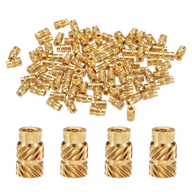 50 Packs Inserts Filetés M2 en Laiton Ensemble d'Insertions M2x6mm, OD 3.5mm Écrous Moletés