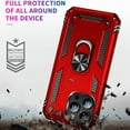 thumbnail image 2 of For iPhone 16 Case ,Heavy Duty Shockproof Body Phone Cover Built in Metal Rotated Magnetic Ring Holder Kickstand,Dustproof,Anti-Scratch,Dual Layer Military-Grade Drop protection,Red, 2 of 7