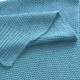 thumbnail image 3 of PiccoCasa Cotton Knitted Throw Blanket for Sofa Couch, Pale Azure 60" x 78", 3 of 7