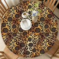 thumbnail image 2 of Black and Brown Leopard Print Round Fitted Tablecloth with Elastic Edge, Waterproof Dining Table Cover for Indoor Outdoor Camping and Daily Use, 2 of 6