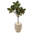 thumbnail image 1 of Nearly Natural 9637 45 in. Magnolia Feuille Arbre Artificiel dans le Bac à Sable Coloré, 1 of 1