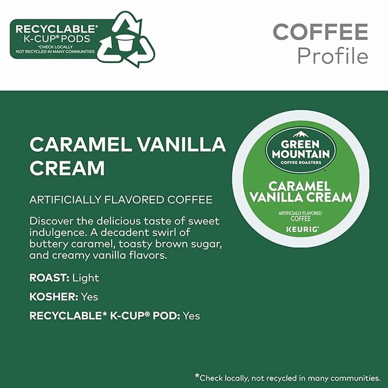 Green Mountain Coffee Roasters Caramel Vanilla Cream, Single-Serve Keurig K-Cup Pods, Flavored Light Roast Coffee Pods, 32 Count