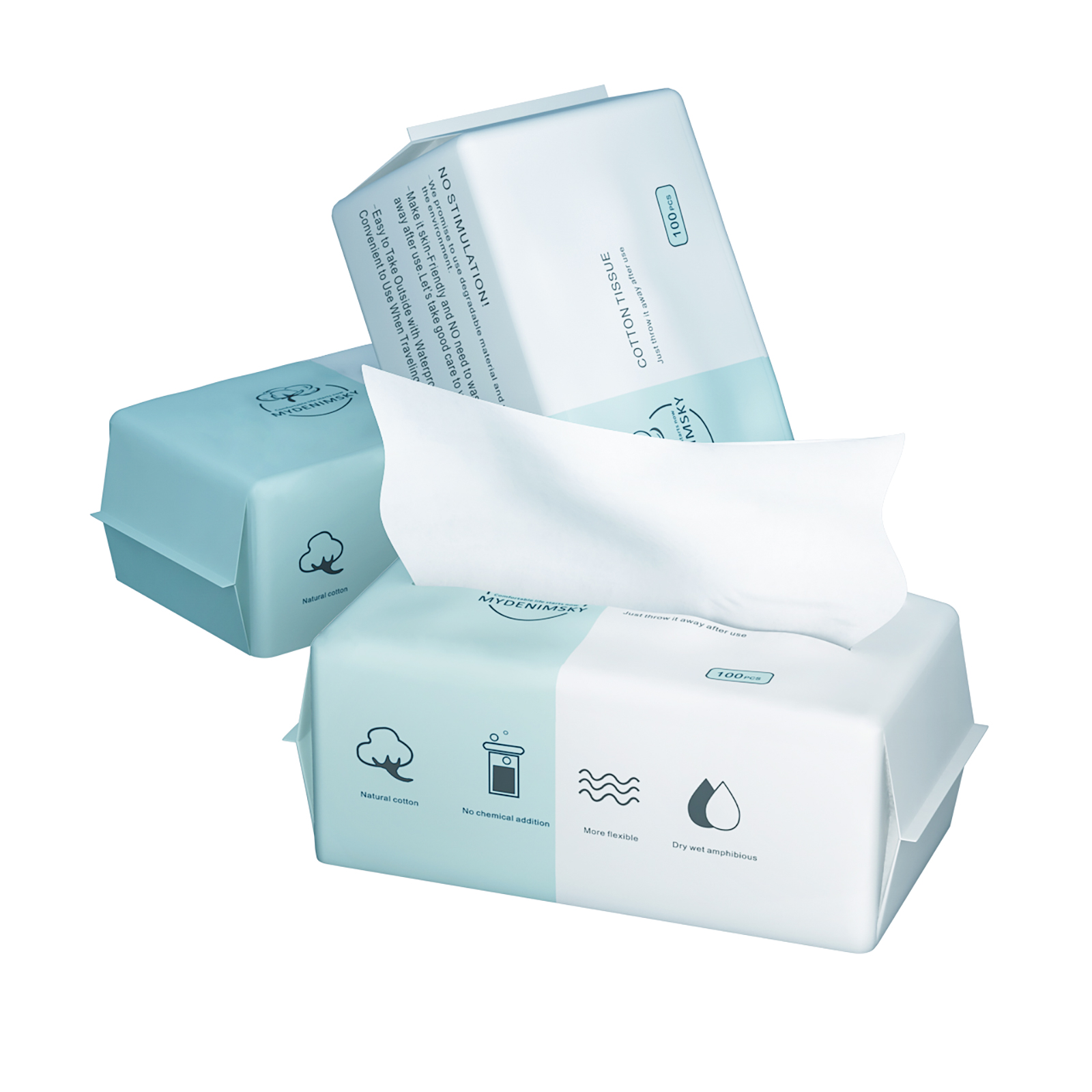 MYDENIMSKY Disposable Face Towel,Makeup Remover Dry Wipes,Face