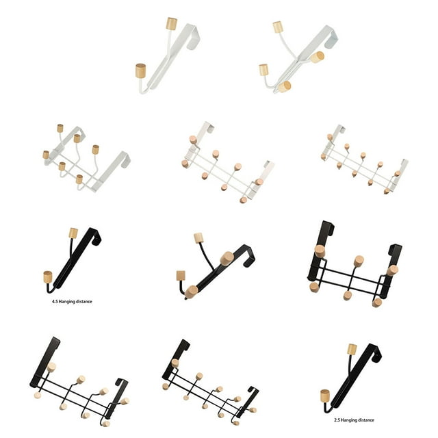 Ruiboury Silent Door Closing Metal Hooks For Easy Storage Ready To Pend And Wall Mounted white Eight beads