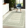 thumbnail image 4 of Leaves Area Rug with Non-Slip Backing, Neutral Colored Botanical Design of Delicate Branches and Rectangular Frames, Quality Carpet for Bedroom and Dorm Room, 4' X 5.7', Green Brown Rose, by Ambesonne, 4 of 6