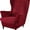 Wine Red, variant on TOPCHANCES Wingback Armchair Slipcovers, Stretch Velvet Wing Chair Cover (Coffee)