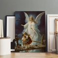 thumbnail image 4 of Vintage Angel Guardian Poster Wrapped Wooden Frame Wall Decor,,Canvas Wall Art for Living Room,Bedroom,Office,Ready to Hang, 4 of 5