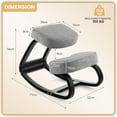 thumbnail image 3 of DORTALA Ergonomic Kneeling Chair, Rocking Knee Chair for Upright Posture, Home Office Ergo Kneel Support Stool, Relieving Back and Neck Pain & Improving Posture, 3 of 7