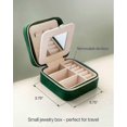 thumbnail image 2 of Plush Velvet Travel Jewelry Box Organizer |l Organizer | Small Jewelry Box For Women, Jewelry Travel Case | Emerald Velvet, 2 of 4
