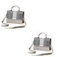 thumbnail image 3 of Minnieouse Elegante bolso de hombro para mujer para restaurantes y cafés Bolso de hombro de PU Bolso cruzado de cuero Moda de alta capacidad gris claro 1 2Conjunto, 3 of 6