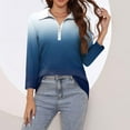 thumbnail image 5 of WFJCJPAF 2025 New Product Sexy Blouses for Women Plus Size,Women's Fashion Printed T-shirt 3/4 Sleeves Blouse Turndown Collar Casual Tops - Navy L, 5 of 7