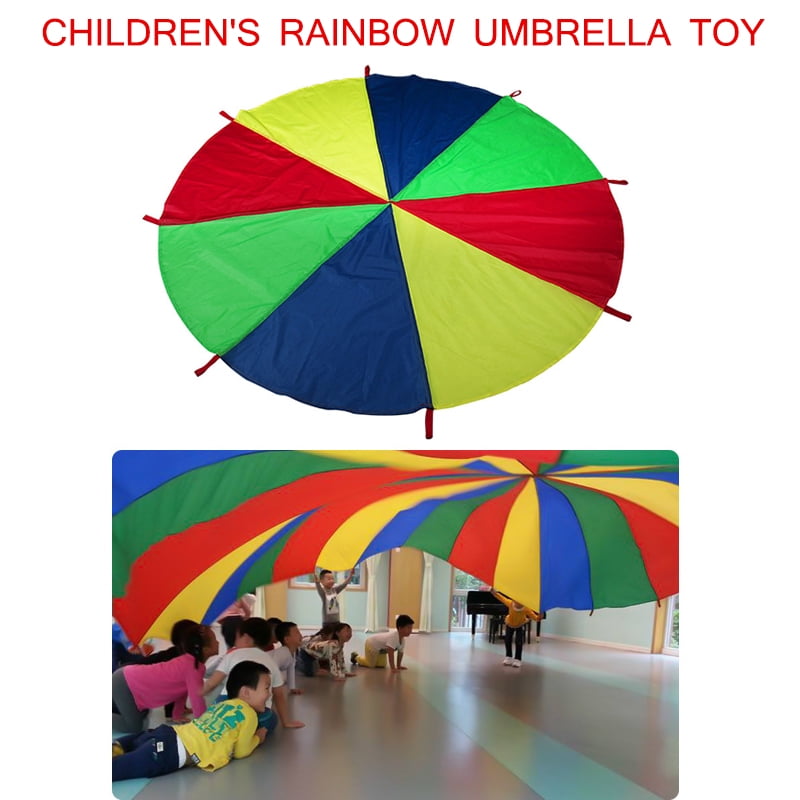 Kids Play Rainbow Parachute Outdoor Game Family Exercise Sport Toy 3.6M 