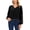Black, variant on Womens Long Sleeve Blouse V Neck Swiss Dot Tops Business Casual Work Shirts (Black, S)