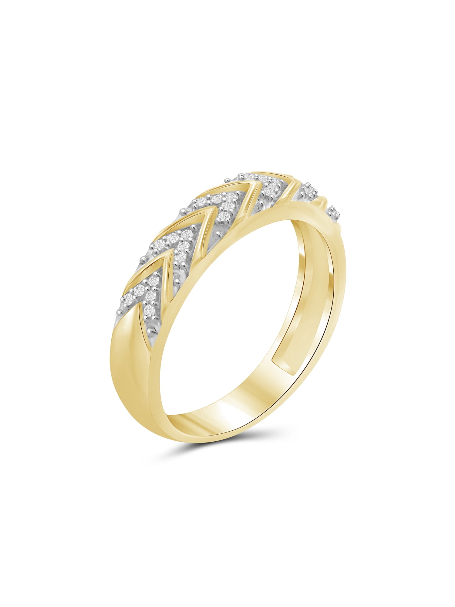 JewelersClub Diamond Rings for Women – Accent White Diamond Ring Jewelry– 14K Gold-Plated Silver Bands for Women –– Ring by JewelersClub