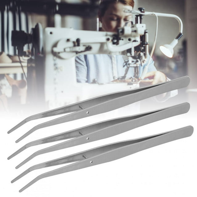 Gupbes 5pcs Curved Stainless Steel Positioning Tweezers Sewing Machine Accessories,Curved