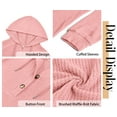 thumbnail image 5 of Fantaslook Hoodies for Women Waffle Knit Sweatshirts Drawstring Long Sleeve Tops Button V Neck Pullover, 5 of 9