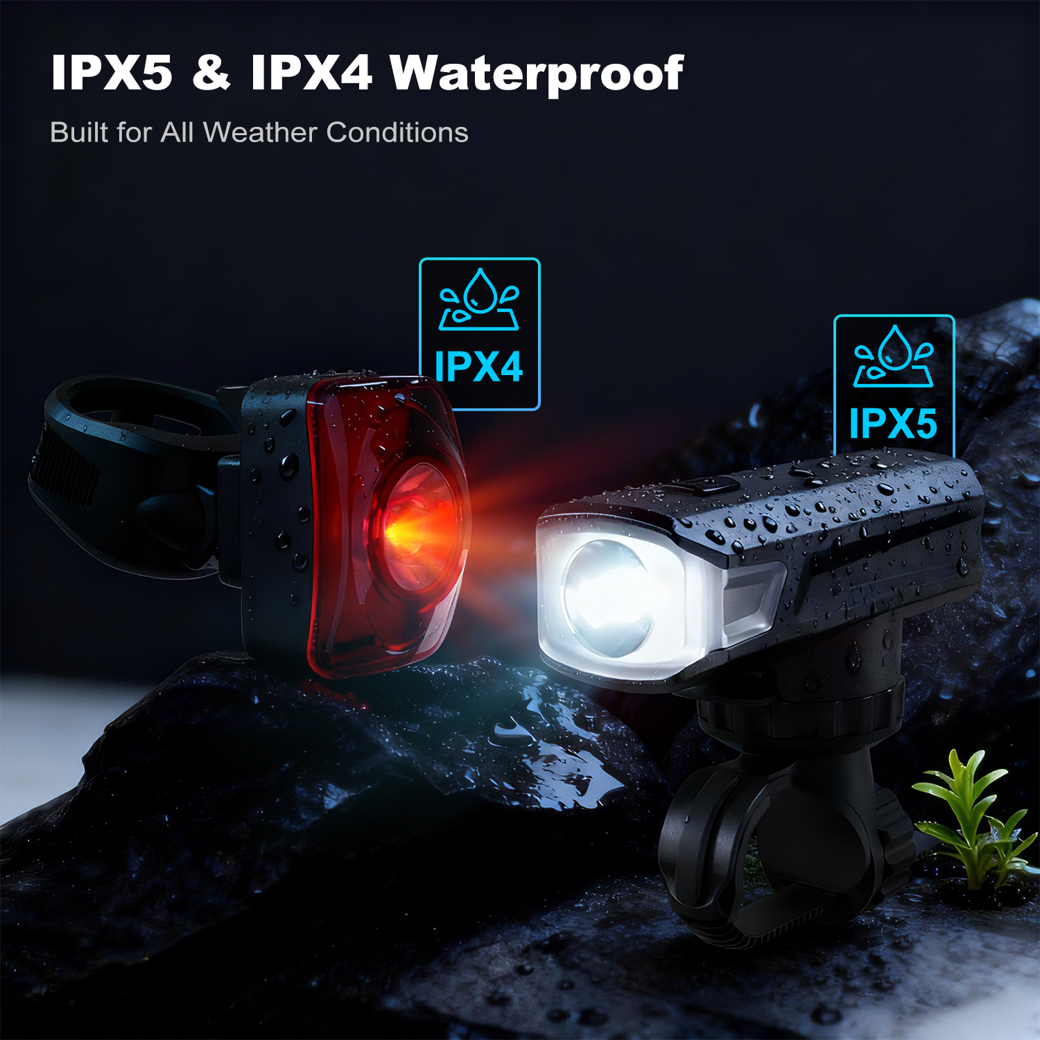 Apecyc 2000 Lumen USB Rechargeable Bike Light Set photo 8