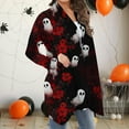 thumbnail image 6 of Kilaqueen Womens Halloween Open Front Cardigan Casual Oversized Funny Pumkin Print Lightweight Thin Coats Cute Spooky Pattern Cardigans Dusters, 6 of 7