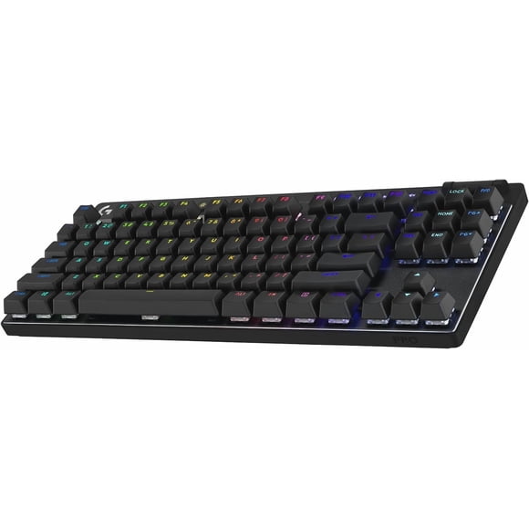 Logitech G Pro X TKL Lightspeed, Teclado inalámbrico para Juegos, ultraportable, sin sección numérica, RGB LIGHTSYNC, Teclas de PBT, interruptores con Click perceptible (GX Brown) - Negro