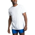 thumbnail image 3 of Fruit of the Loom Men's EverSoft White Crew Neck Undershirts, Moisture-Wicking Cotton Short Sleeve T-Shirts, Super Value 10-Pack, 3 of 11
