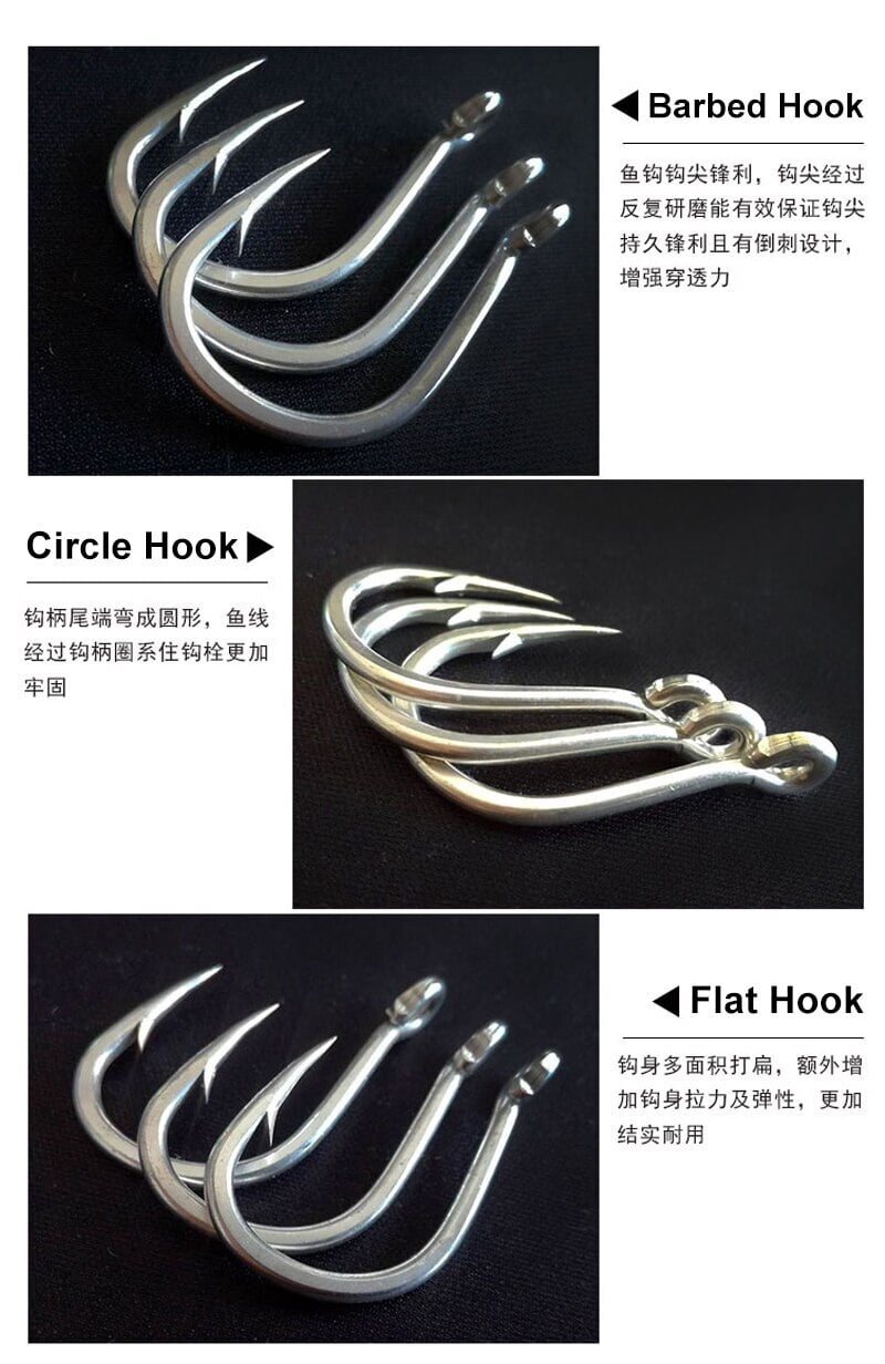 10Pairs 2/0-9/0 Twin Assist Barbed Hook Metal Jig Slow Jigging Fishing Hooks