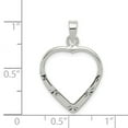 thumbnail image 2 of White Sterling Silver Charm Pendant Polished & Diamond-Cut Heart, 2 of 2