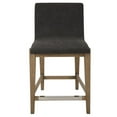 thumbnail image 3 of Uttermost Klemens 26" Farmhouse Fabric & Wood Counter Stool in Charcoal/Walnut, 3 of 7