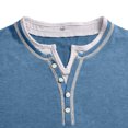 thumbnail image 7 of JIAYUE Men's T Shirt Fashionable Contrast Color Trim Henley Long Sleeve Shirts V Neck Buttons Placket Slim Fit Casual Pullover Tops For Commute Travel And Daily Comfortable Wear, 7 of 7