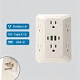thumbnail image 5 of Multi Plug 6-Outlet Extender,Surge Protector Power Strip with 2 USB & 2 Type-C Ports, 2500W Wall Outlet Extender for Home Office Dorm, 5 of 6