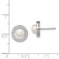 thumbnail image 2 of Oreille Postale en Argent Sterling Rhodié 6mm FW Perle de Culture & Diamant QDX310, 2 of 2