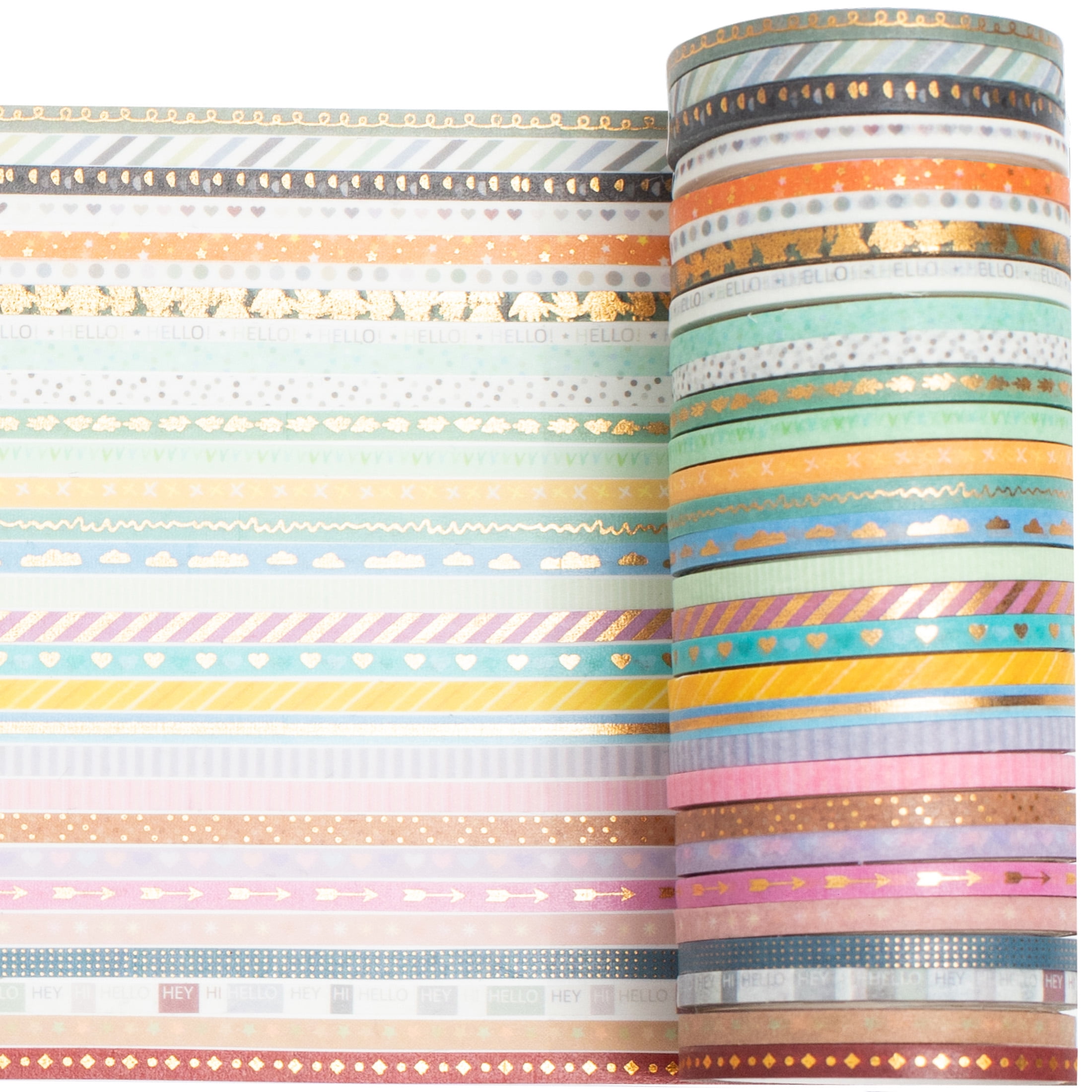VEWINGL 60 Rolls Washi Tape Set,8 mm Wide Decorative Colored