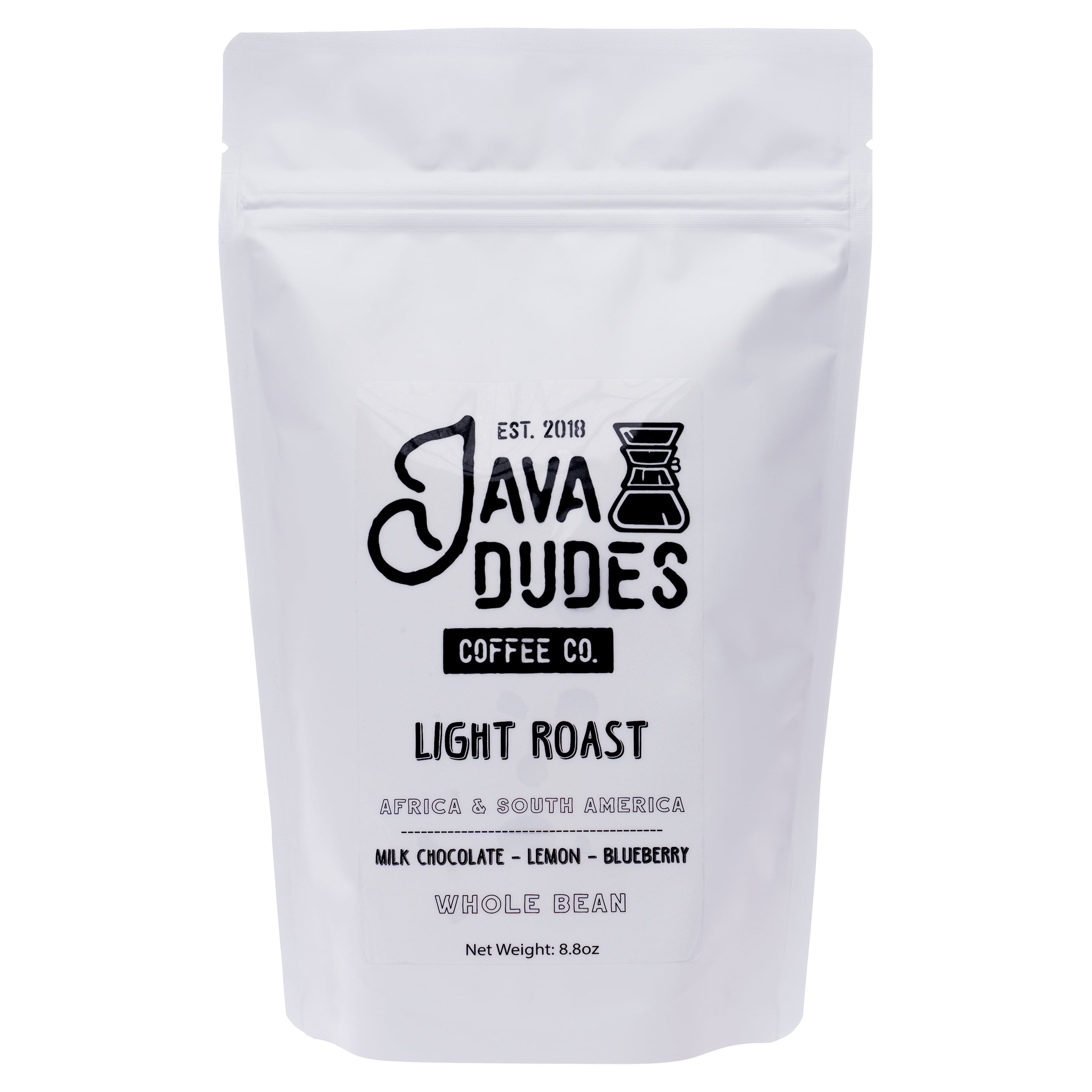 Java Dudes Coffee, Light Roast, Whole Bean, 8.8 oz Bag