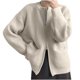 thumbnail image 2 of Suéter de invierno para mujer, informal, holgado, a la moda, con bolsillos de color y doble cremallera en la parte superior, cárdigan, abrigo para mujer, 2 of 7
