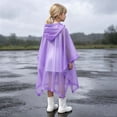 thumbnail image 5 of JOANKDMI Kids Reusable Rain Poncho Girls Waterproof Lightweight EVA Cape Raincoat with Hood and Side Snaps for Theme Park School Travel Emergency Rain Gear, 5 of 8