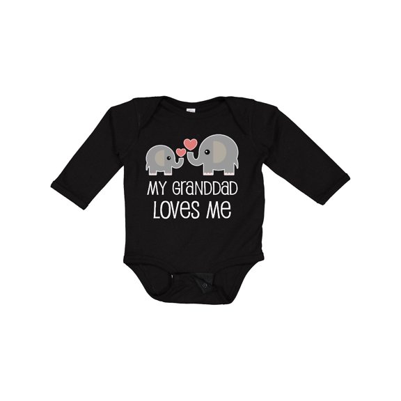Inktastic My Granddad Loves Me grandkids Boys or Girls Long Sleeve Baby Bodysuit