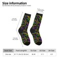 thumbnail image 2 of Logiee Neon Mardi Gras Print Adult Socks for Men & Women,Calf Socks, Ankle Socks,Boots Socks,Breathable Casual Sock,Unisex Crew Socks, 2 of 6