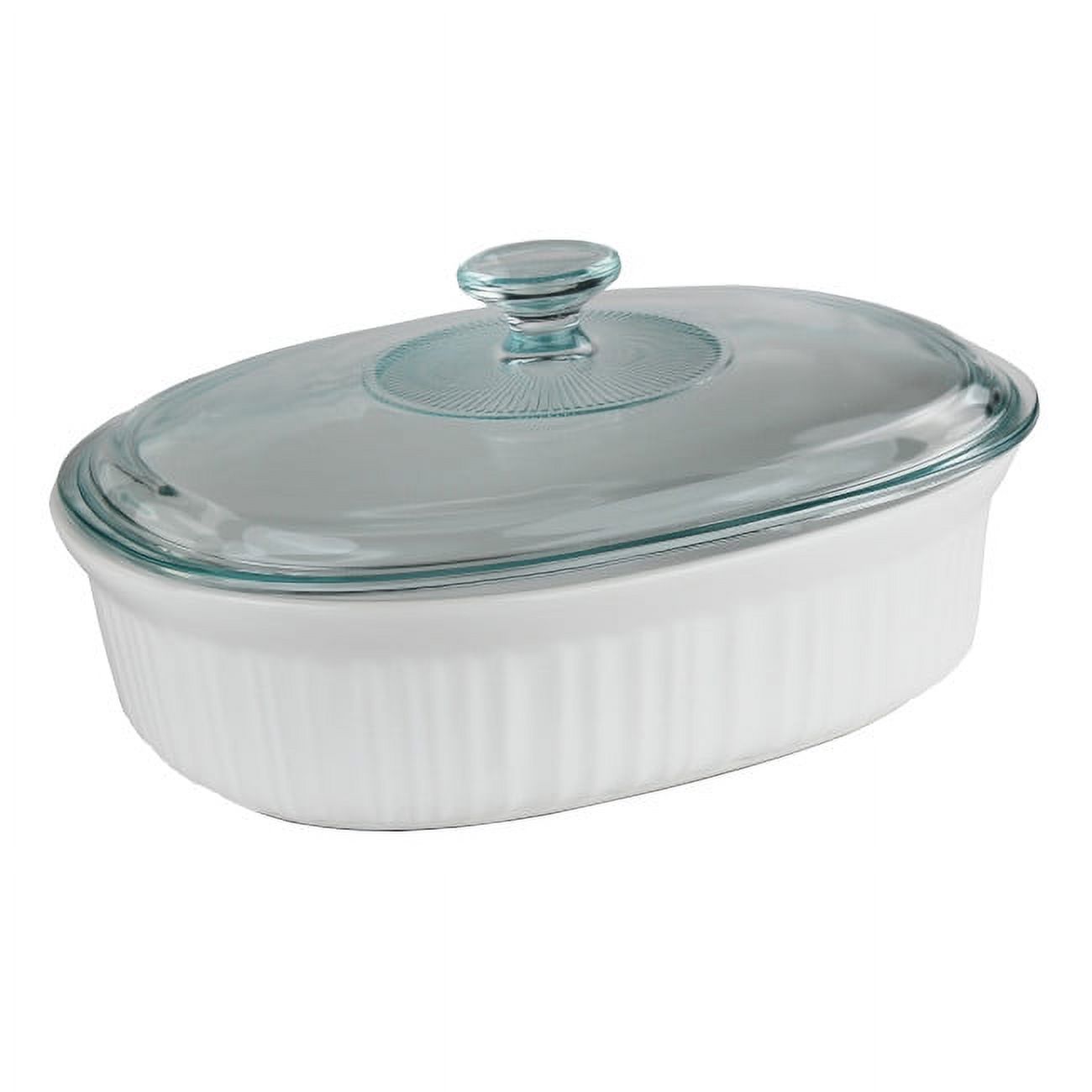 CorningWare French White 2.5-Quart Oval Baking Dish with Lid photo 1